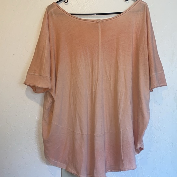 Free People oversized t-shirt peach ombré size S - Picture 7 of 9